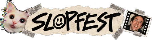 Slopfest banner printed on the back